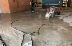 Grinding The Concrete Removing The Glue